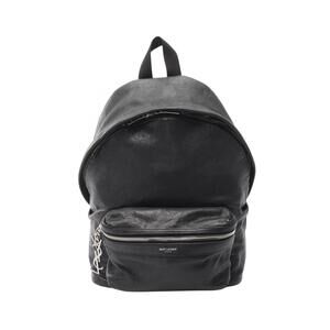 SAINT LAURENT PARIS City Backpack Leather Canvas Black